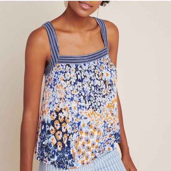 Maeve Tops - Anthropologie Maeve Caryn Square Neck Ditsy Floral Cottagecore Beachy Tank Top